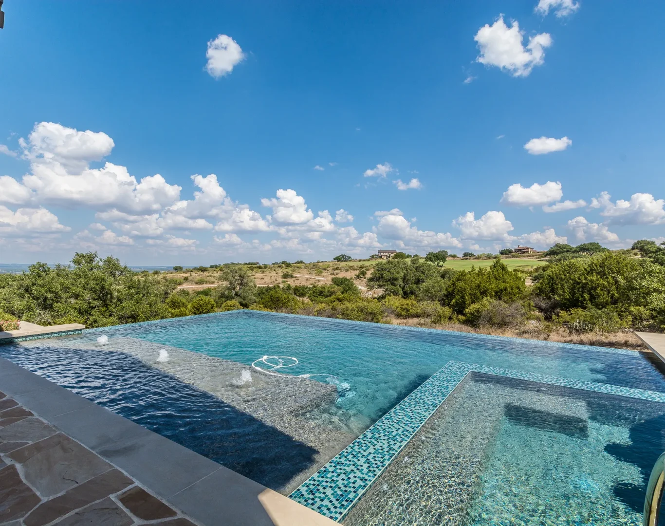 Maintenance log being completed by pool technician in Denton, TX backyard pool area